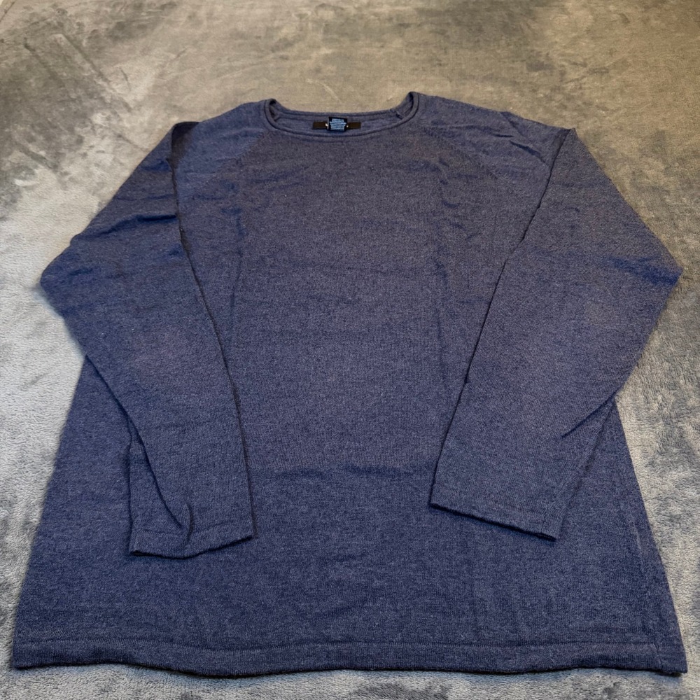 Mark Law Raglan Sweater Mens Medium Blue Cotton Wool Blend Long Sleeve